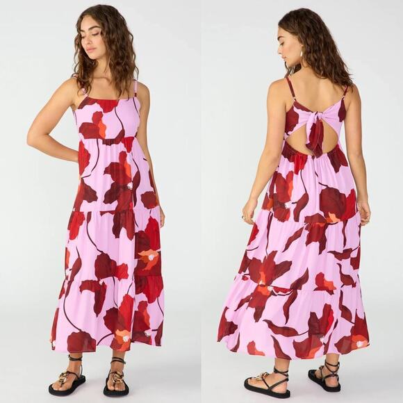 Sanctuary Get Away Dress Floral Cutout Tie Back Tiered Maxi Enchanted NWT 3X - Picture 1 of 8